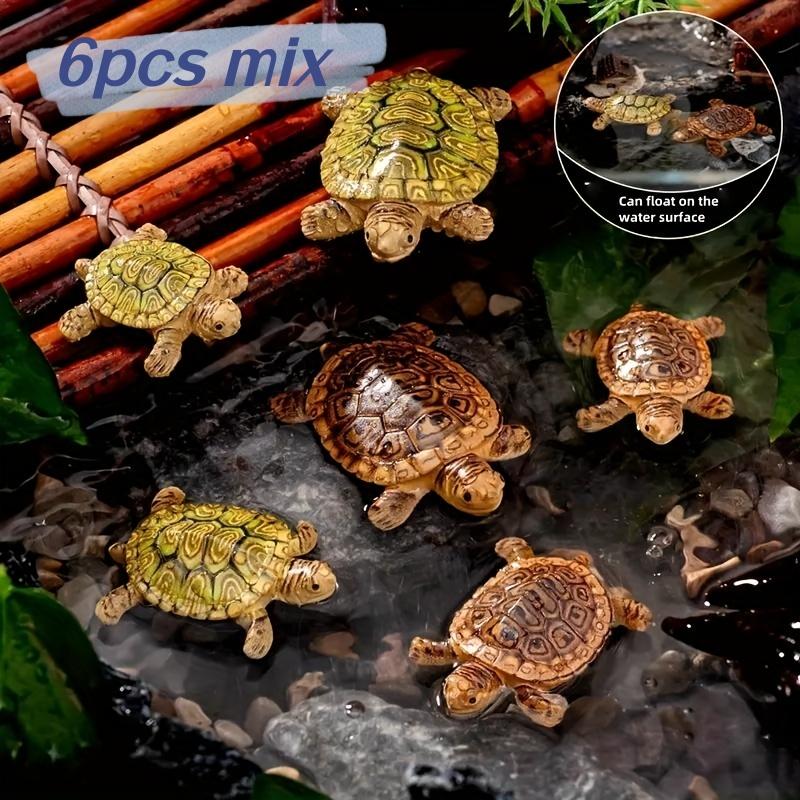 Aquarium Moss - 6 Mini Statue di Tartarughe per