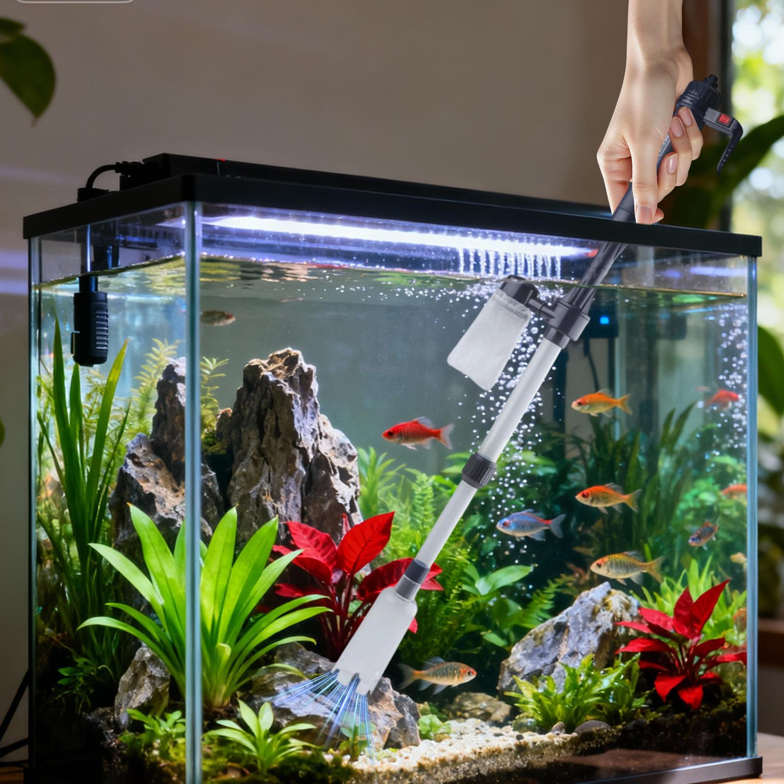 Planted Aquarium Cleaning - Aspiratore per ghiaia per acquario, regolabile,